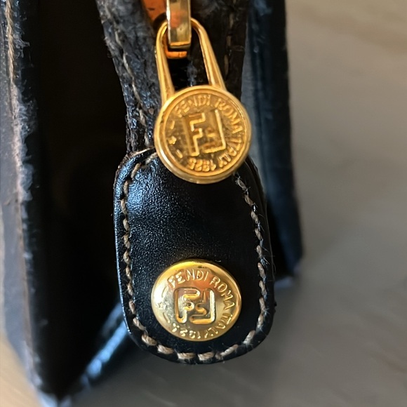 FENDI Pequin Zucca Zucchino Monogram Clutch/Pochette ( Big Size) Brown & Black - Picture 7 of 13